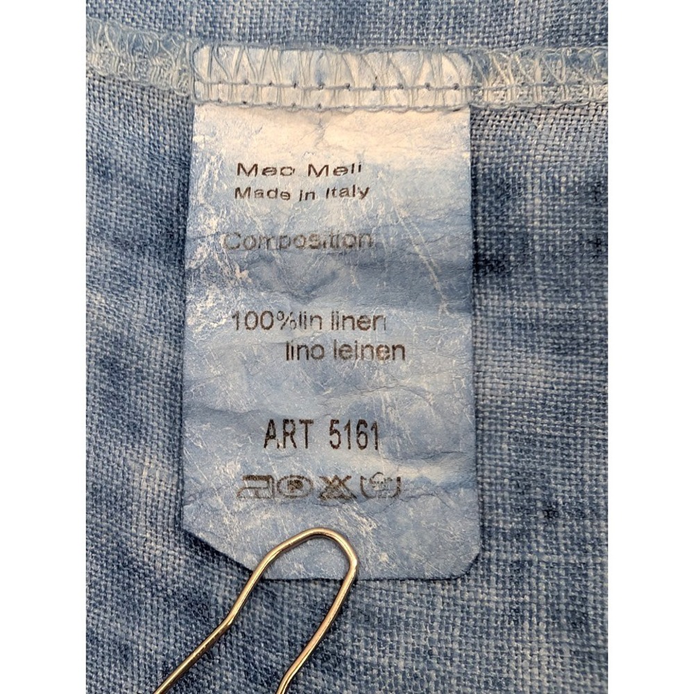 MEO MELI 100% Linen Jacket Blazer Womens S/M Blue Coastal Minimalist Lagenlook - Picture 5 of 16